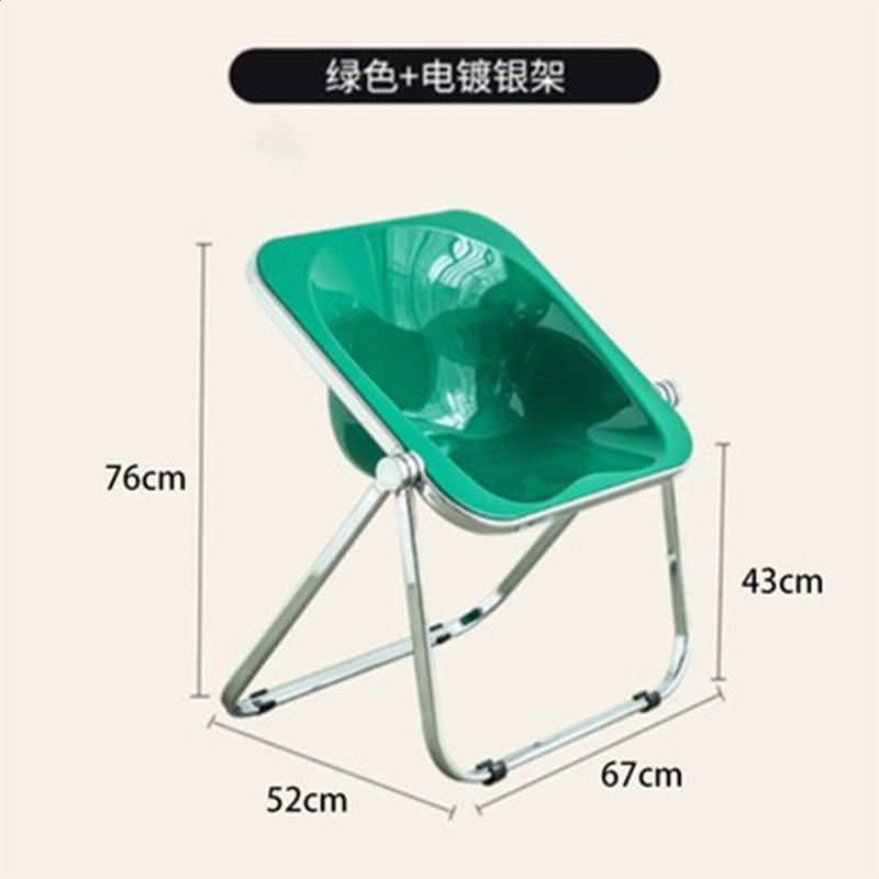 簡約餐椅家用透明中古傢俱摺疊凳ins chair亞克力凳子塑膠水晶椅-規格圖5