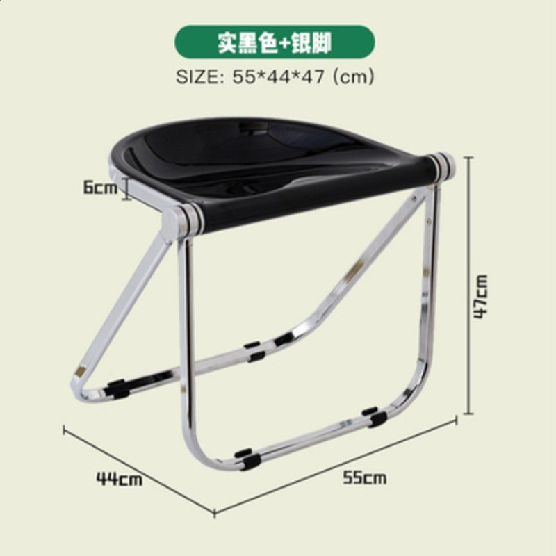 簡約餐椅家用透明中古傢俱摺疊凳ins chair亞克力凳子塑膠水晶椅-規格圖5