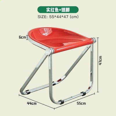 簡約餐椅家用透明中古傢俱摺疊凳ins chair亞克力凳子塑膠水晶椅-規格圖5