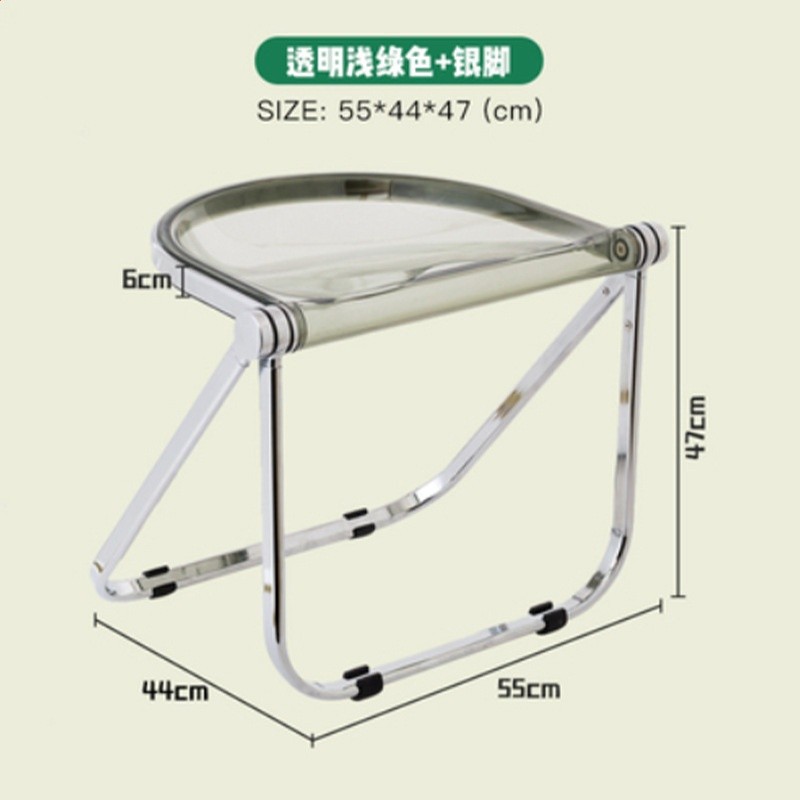 簡約餐椅家用透明中古傢俱摺疊凳ins chair亞克力凳子塑膠水晶椅-規格圖5
