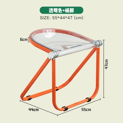 簡約餐椅家用透明中古傢俱摺疊凳ins chair亞克力凳子塑膠水晶椅-規格圖5