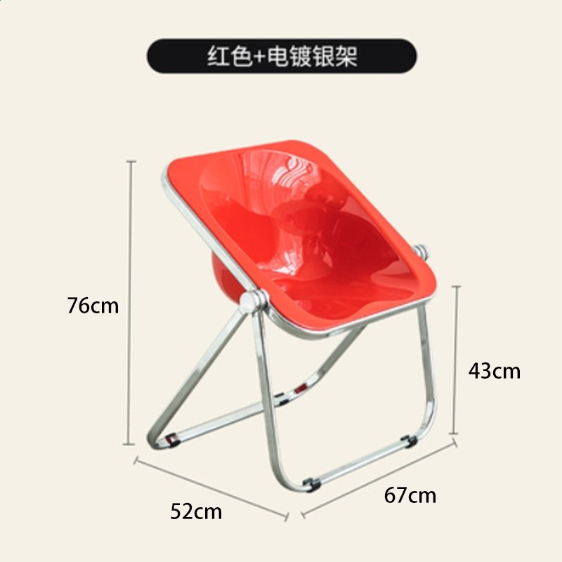 簡約餐椅家用透明中古傢俱摺疊凳ins chair亞克力凳子塑膠水晶椅-規格圖5