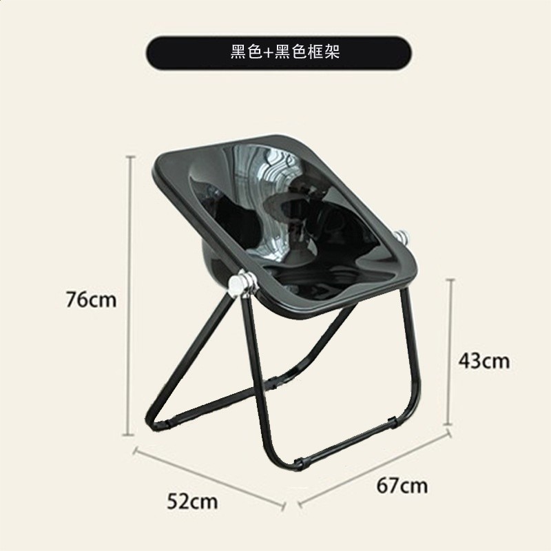 簡約餐椅家用透明中古傢俱摺疊凳ins chair亞克力凳子塑膠水晶椅-規格圖5