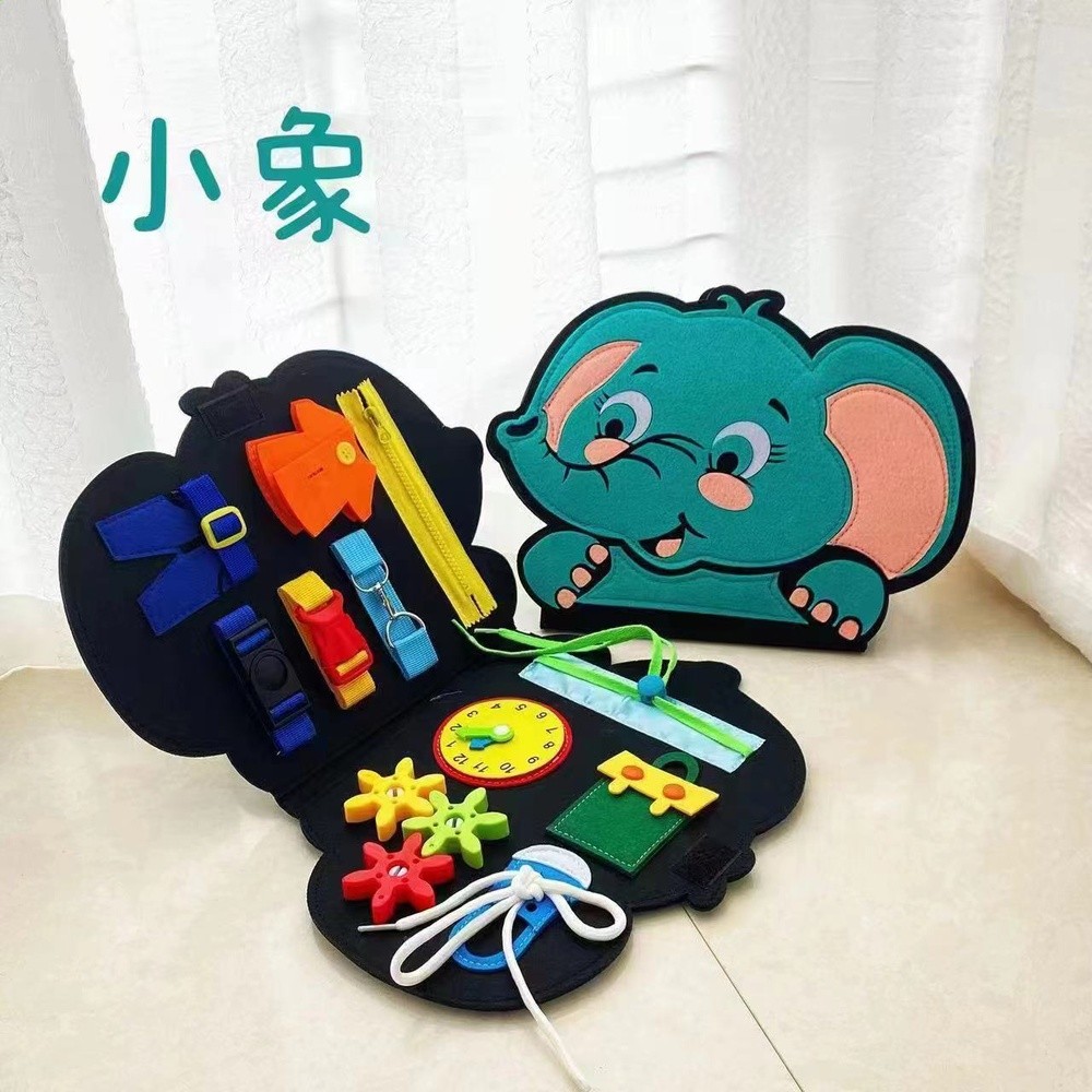 新款啟蒙寶寶穿衣板毛氈忙碌版1到3歲早教玩具兒童毛氈益智學習板-規格圖5