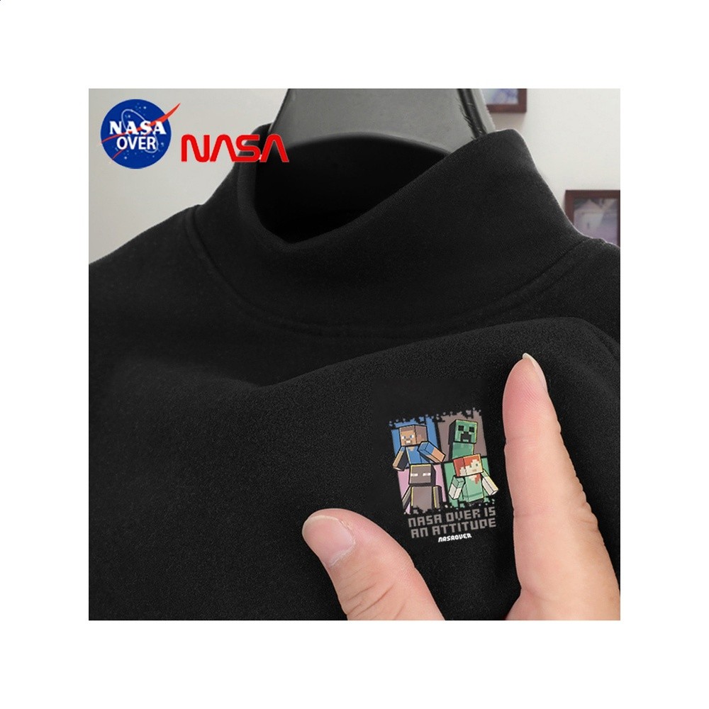 NASAOVER男童新款我的世界保暖打底衣秋冬季半高領德絨百搭長袖-細節圖4