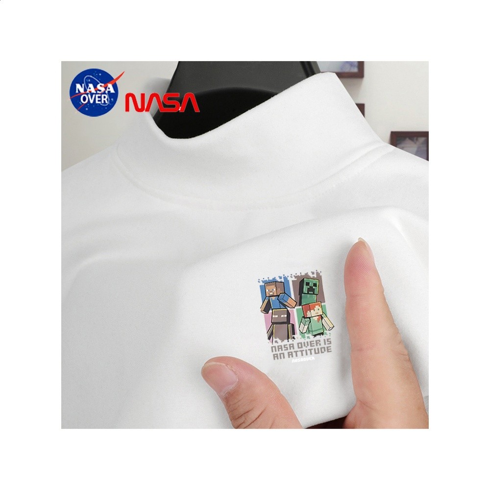 NASAOVER男童新款我的世界保暖打底衣秋冬季半高領德絨百搭長袖-細節圖5