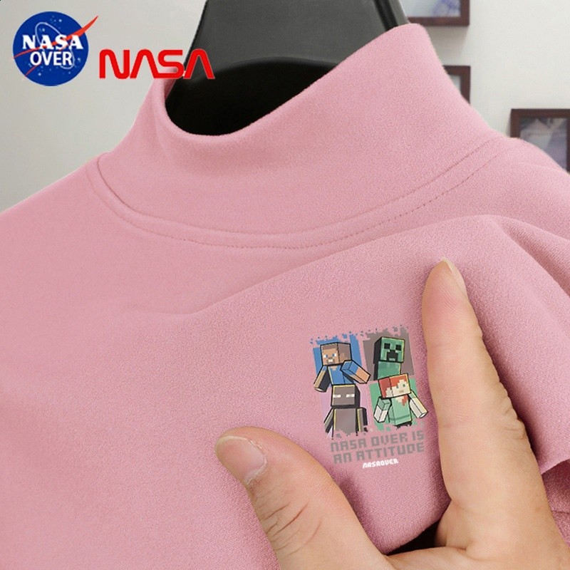 NASAOVER男童新款我的世界保暖打底衣秋冬季半高領德絨百搭長袖-規格圖5