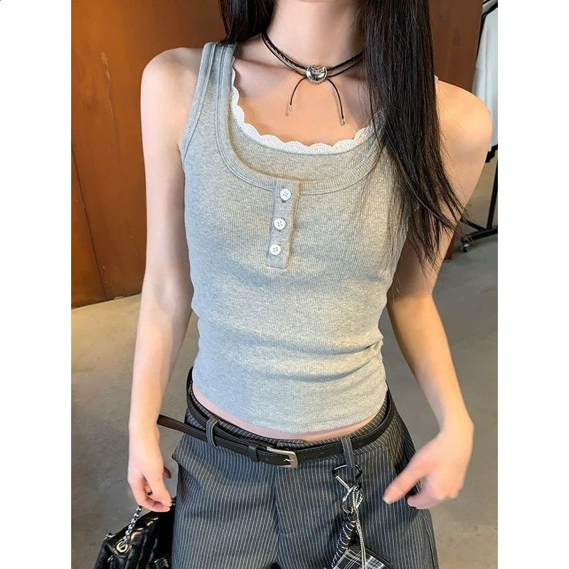 2026春夏季新款蕾絲假兩件吊帶背心女修身大碼內搭外穿打底上衣-細節圖3
