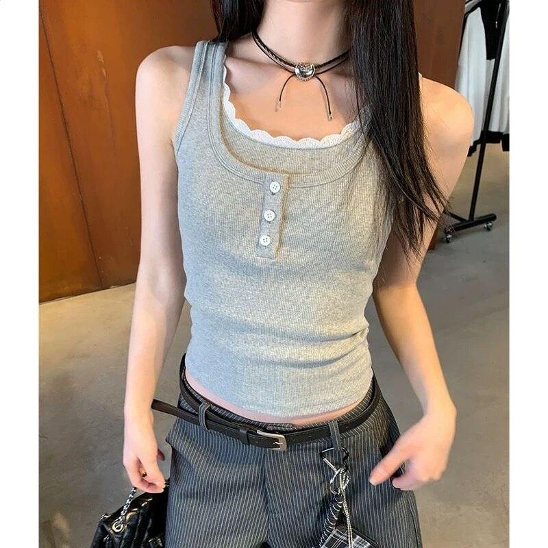 2026春夏季新款蕾絲假兩件吊帶背心女修身大碼內搭外穿打底上衣-規格圖5