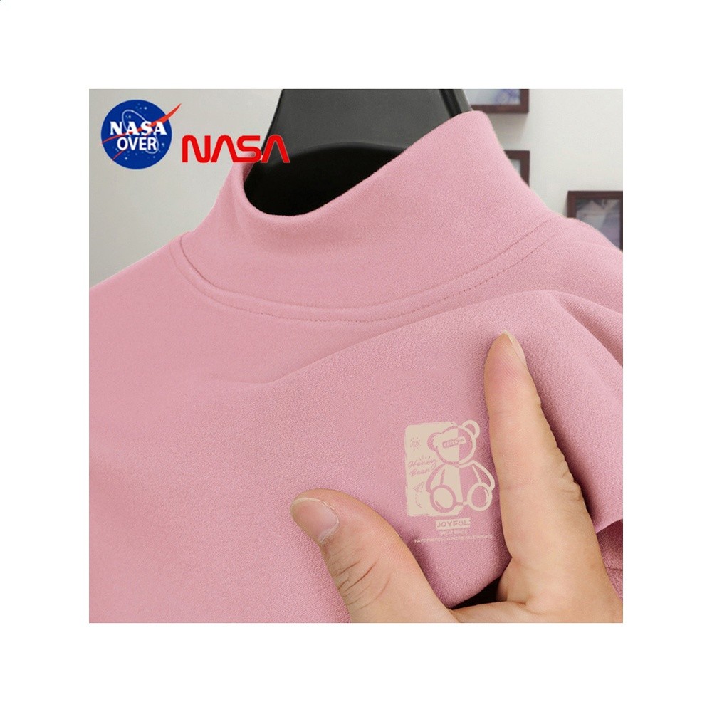 NASAOVER哈尼熊男童新款保暖半高領打底衣秋冬季德絨男孩長袖T恤-細節圖4