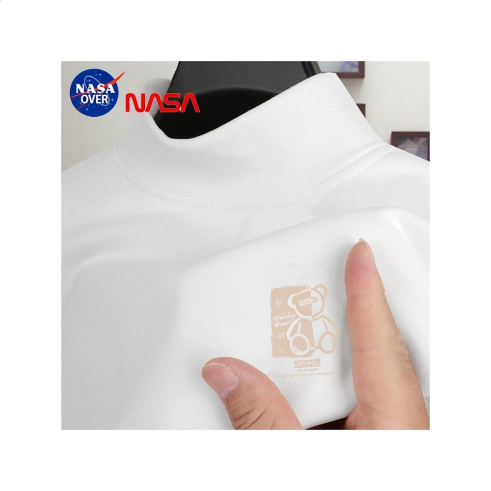 NASAOVER哈尼熊男童新款保暖半高領打底衣秋冬季德絨男孩長袖T恤-細節圖5