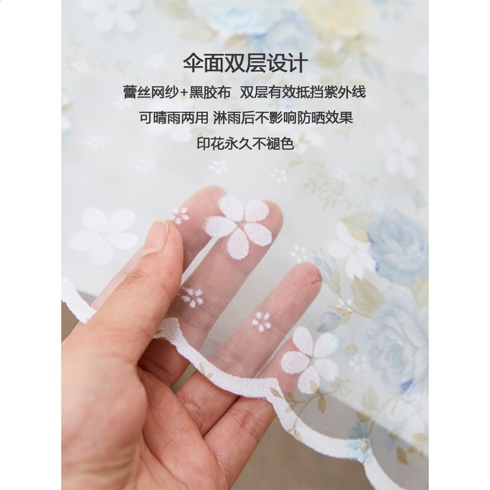小巧便攜雙層蕾絲太陽傘遮陽防曬防紫外線晴雨兩用雨傘女生高顏值-細節圖3
