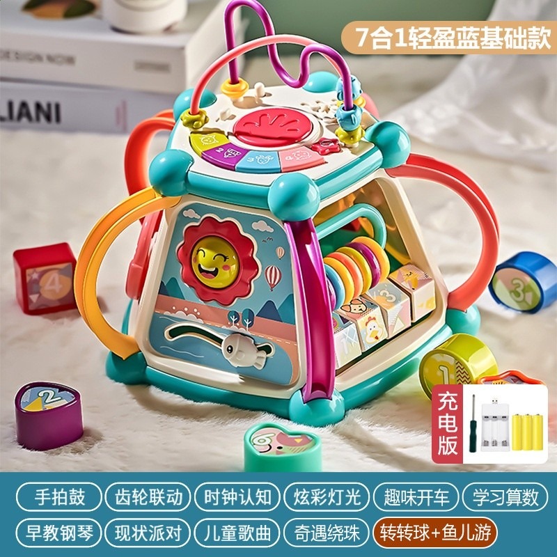 嬰兒玩具手拍鼓0一1歲益智早教2幼兒童拍鼓寶寶6個月7七六面體8八-規格圖5