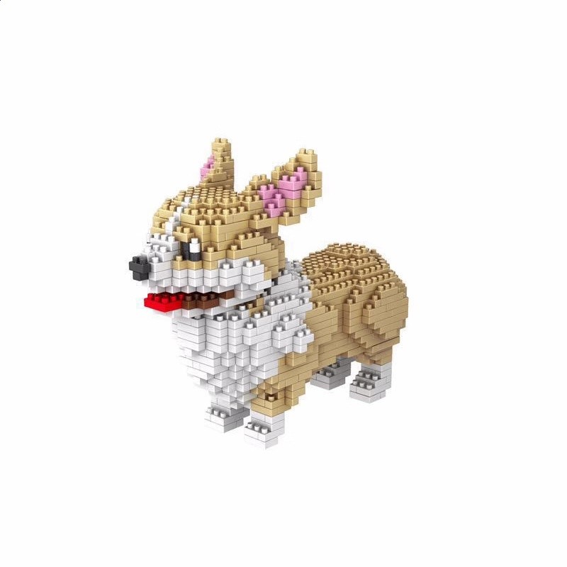 拼之星6618-1雪納瑞犬6618-3哈士奇6618-7柯基犬小顆粒積木寵物狗-細節圖5