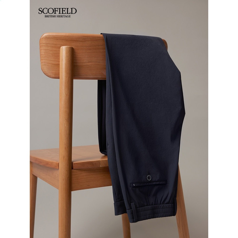 SCOFIELD男士夏季新款直筒褲彈力透氣簡約修身長褲商務休閒褲-細節圖4
