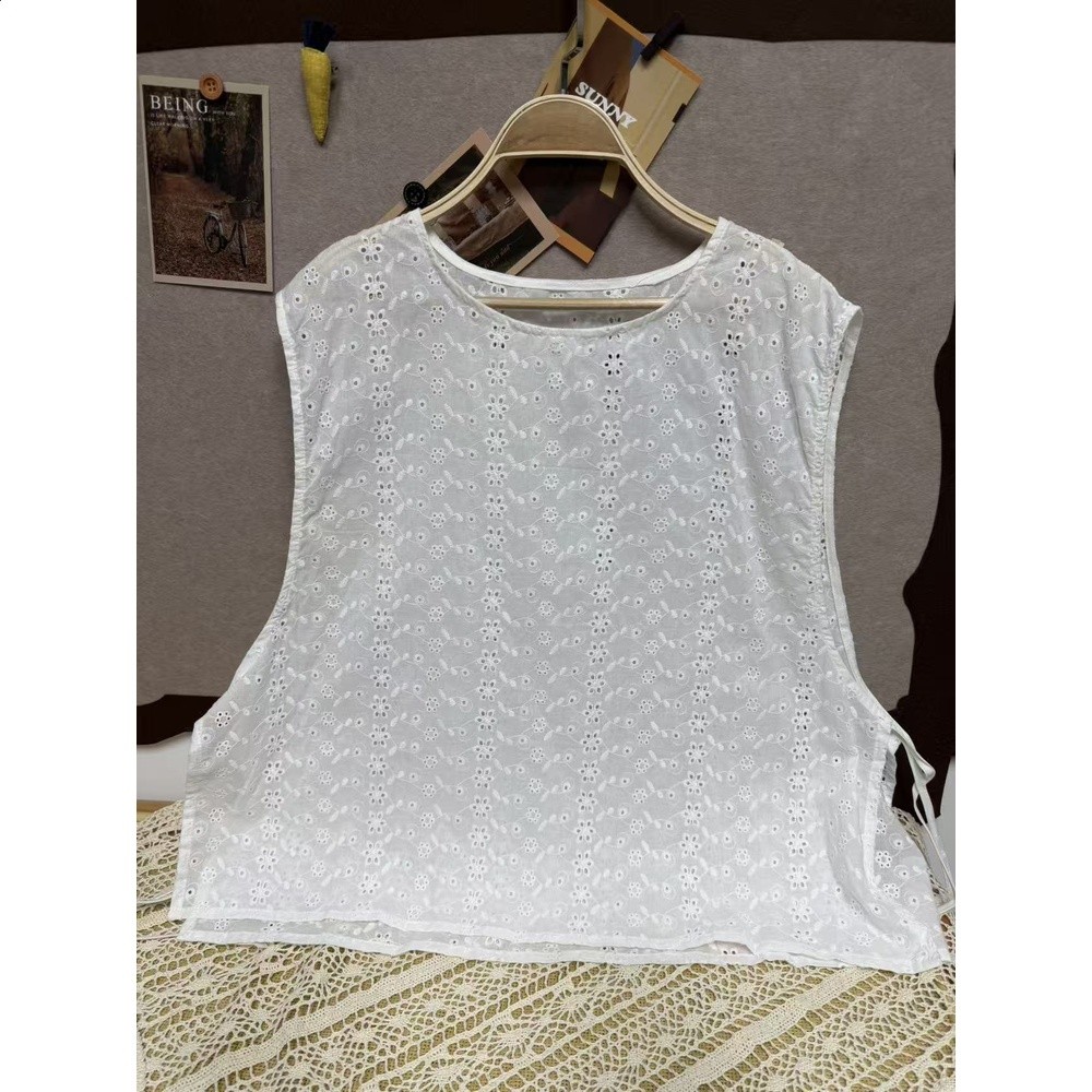 504兩片似繫帶罩衫馬甲背心全身刺繡鏤空 衣長62-規格圖1