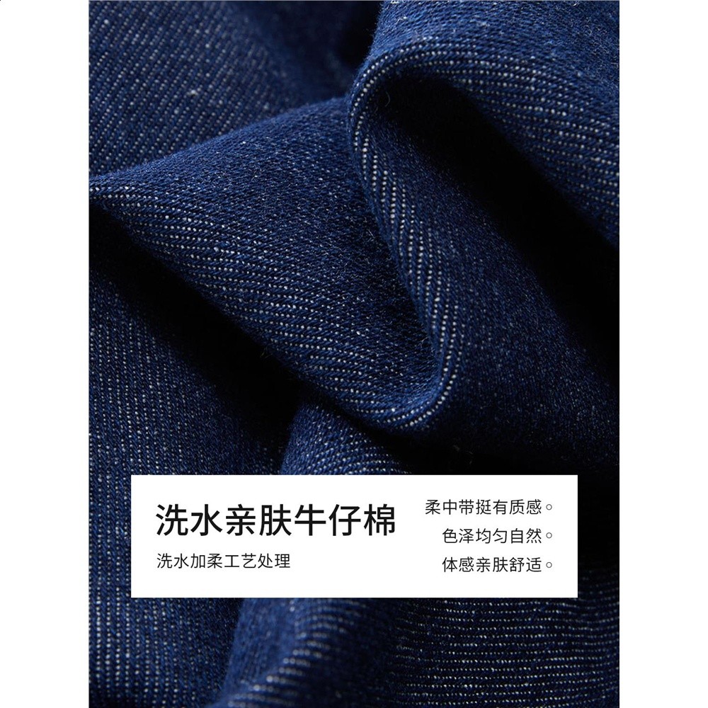 設計師款佐丹奴女裝春季新款荷葉邊寬鬆翻領長袖牛仔襯衫18345222-細節圖2