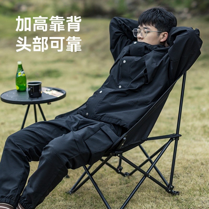 Blackdog黑狗戶外摺疊椅行動式露營加高月亮椅野營釣魚椅子-細節圖2