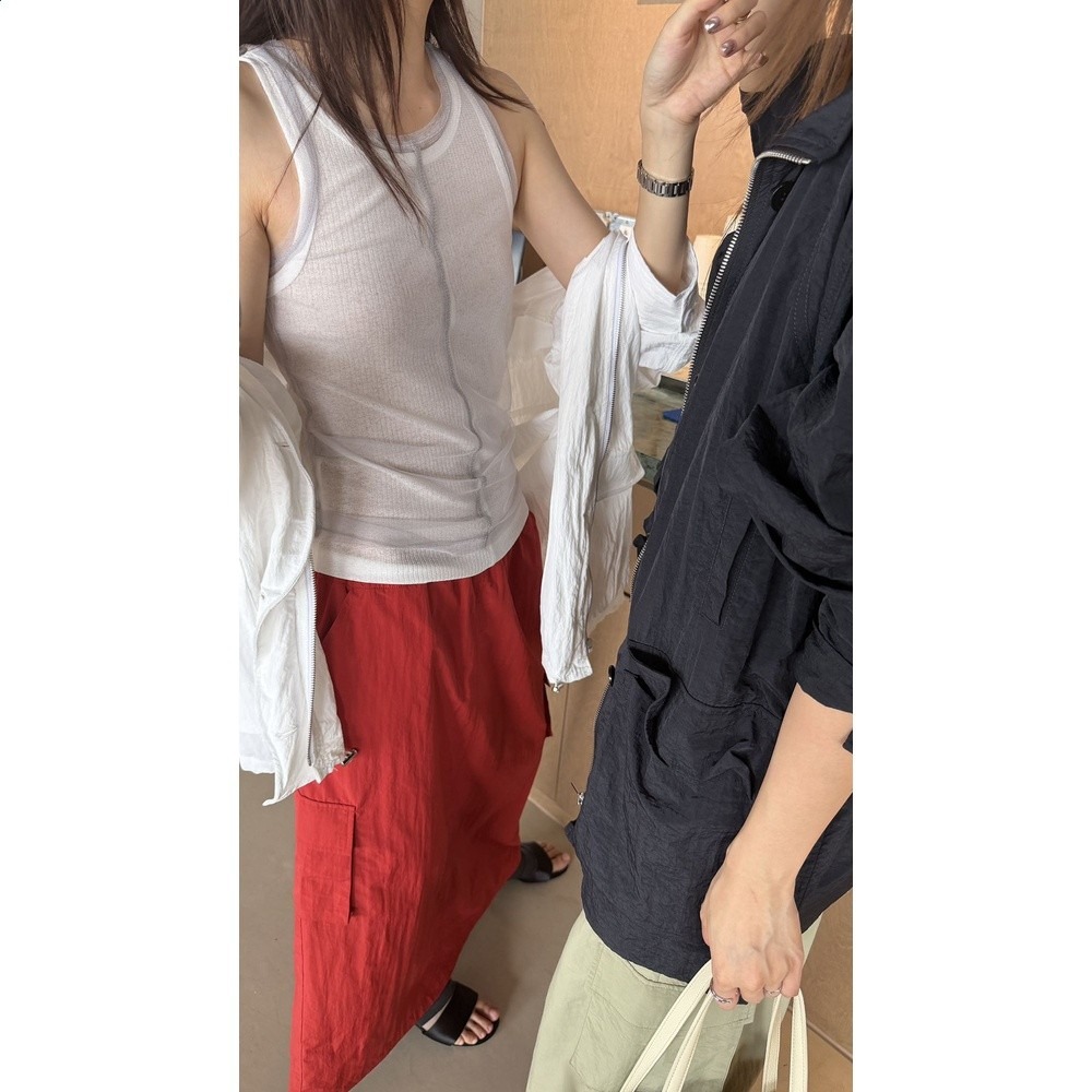 waitmore2026夏季新款韓系網紗兩件套背心女疊穿設計感吊帶上衣-規格圖5