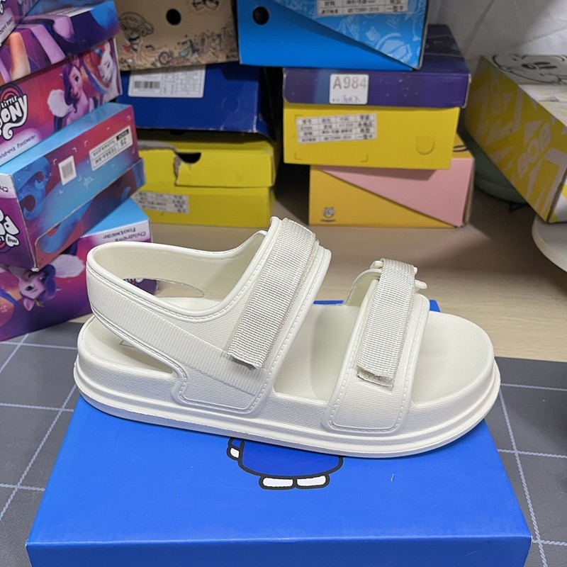 熱F魔術貼涼鞋米色
