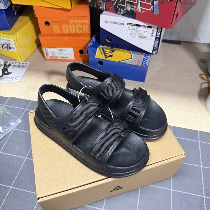 優魔術貼涼鞋黑色