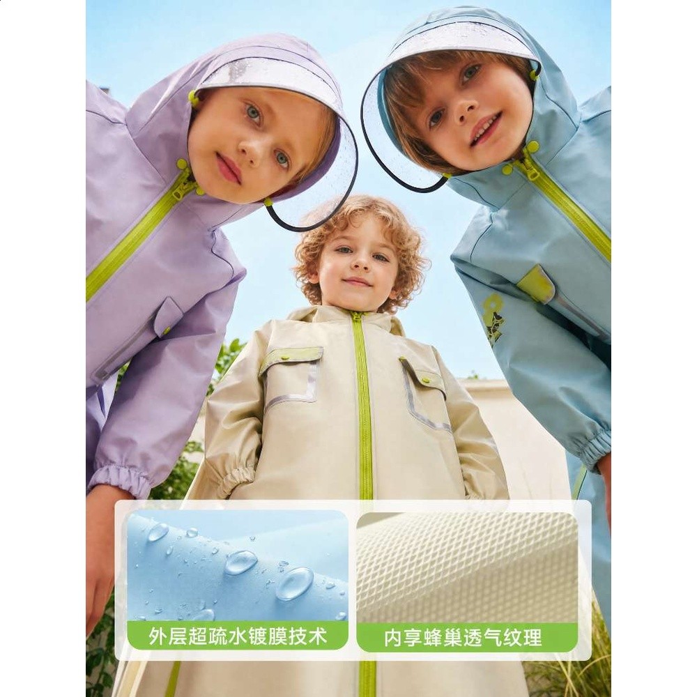 兒童雨衣學生上學專用中大童長款全身防暴雨青少年雨披開放書包位-細節圖4