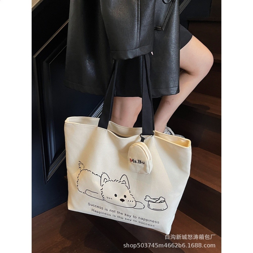 可愛帆布袋手提包上班外出小拎包女便當袋廠家現貨帆布包印logo-細節圖3