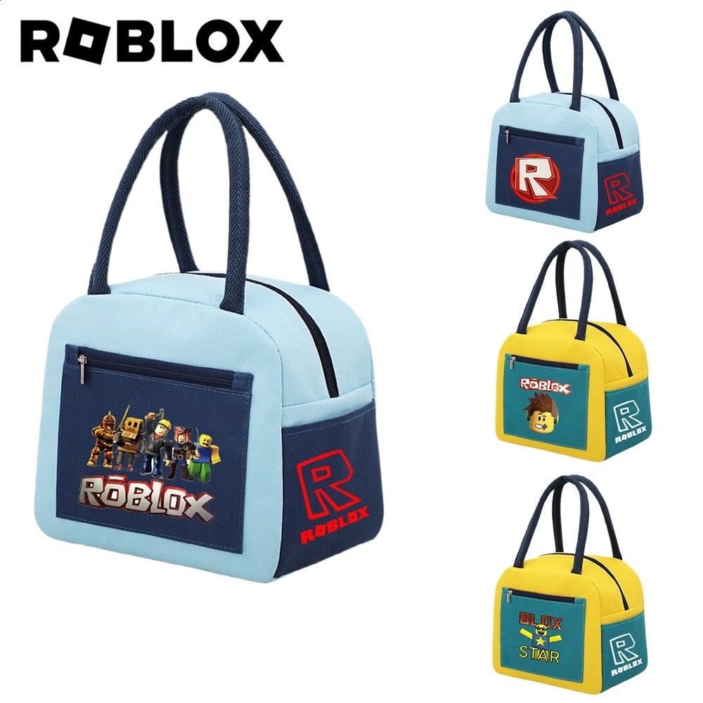2025新款ROBLOX餐包保溫袋拼色款大容量虛擬世界便當包簡約冰袋-細節圖4