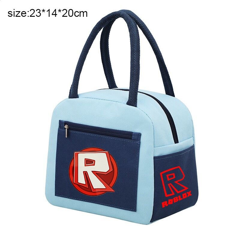 2025新款ROBLOX餐包保溫袋拼色款大容量虛擬世界便當包簡約冰袋-規格圖5