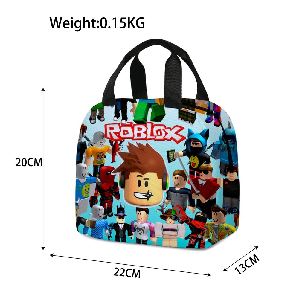 2025新款ROBLOX餐包保溫袋拼色款大容量虛擬世界便當包簡約冰袋-規格圖5