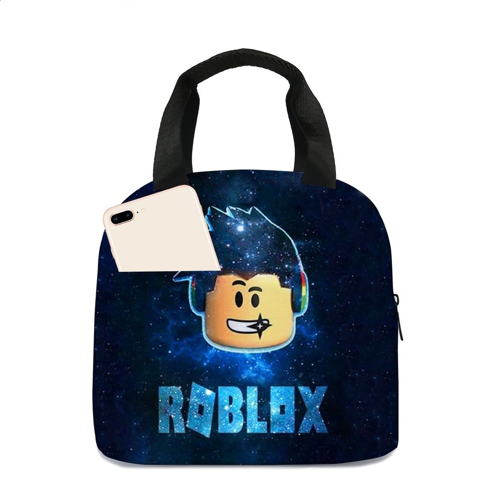 2025新款ROBLOX餐包保溫袋拼色款大容量虛擬世界便當包簡約冰袋-規格圖5