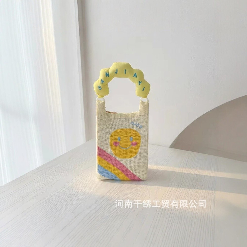 新款針織手機包女日韓ins風手提包旅行毛線小挎包百搭斜挎包日常-細節圖2