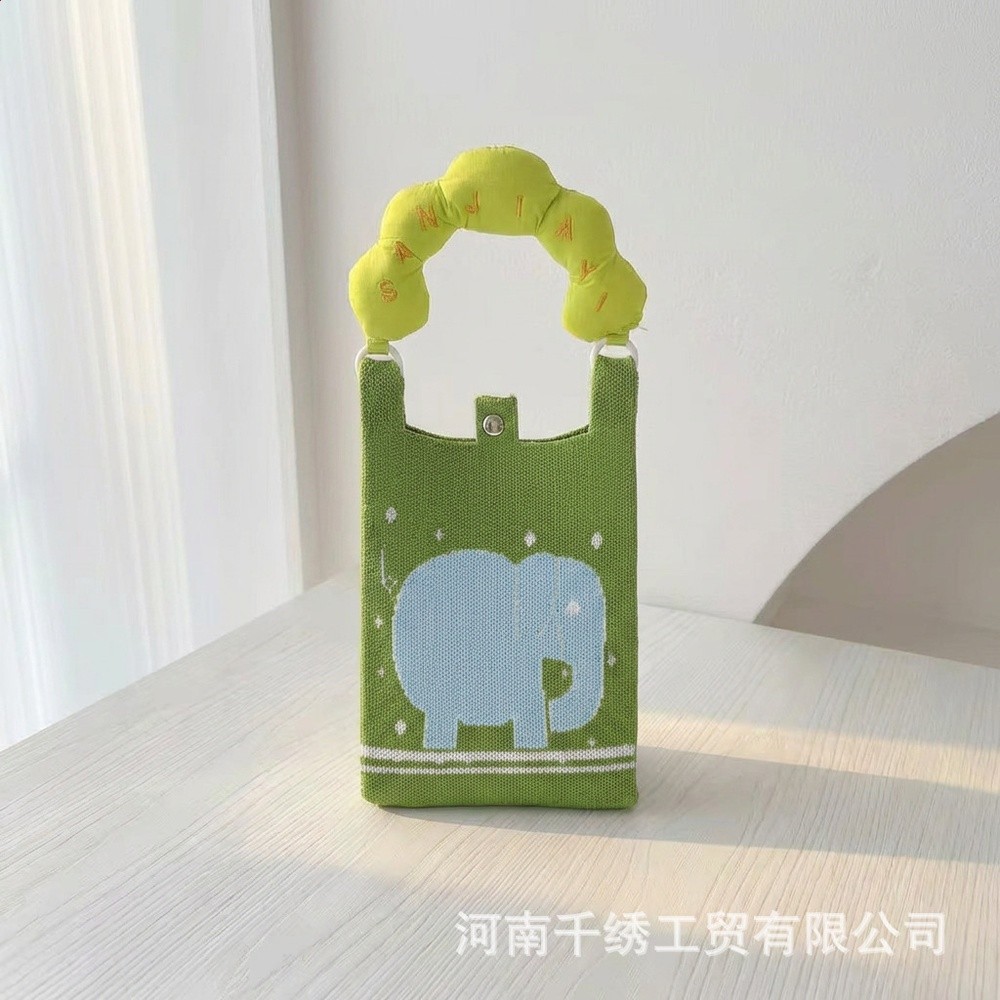 新款針織手機包女日韓ins風手提包旅行毛線小挎包百搭斜挎包日常-規格圖5
