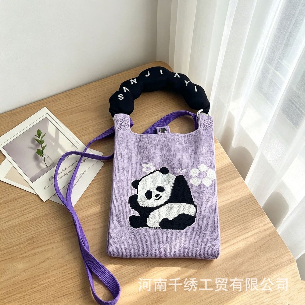新款針織手機包女日韓ins風手提包旅行毛線小挎包百搭斜挎包日常-規格圖5