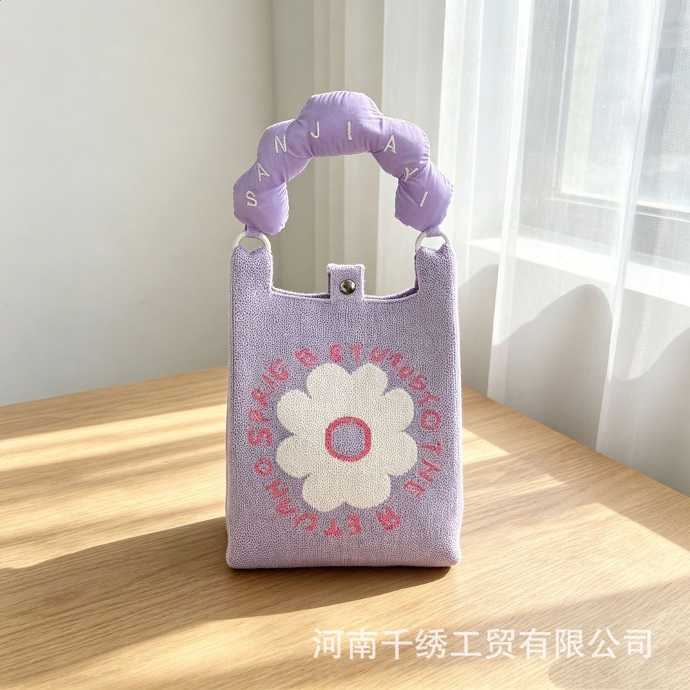 新款針織手機包女日韓ins風手提包旅行毛線小挎包百搭斜挎包日常-規格圖5