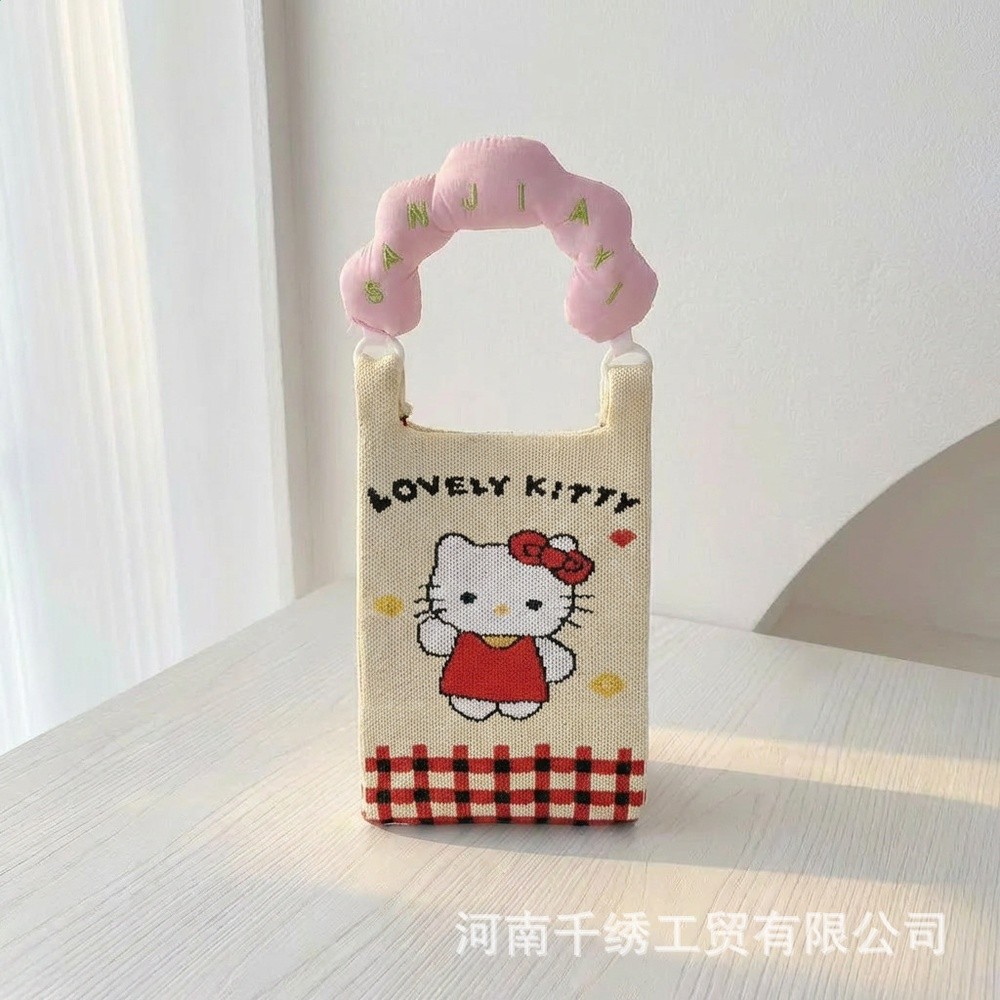 新款針織手機包女日韓ins風手提包旅行毛線小挎包百搭斜挎包日常-規格圖5