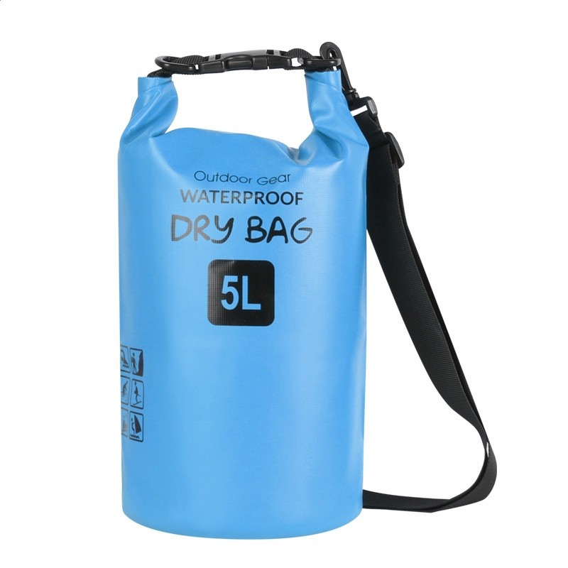 現貨PVC防水桶包 戶外游泳潛水登山露營防水袋5L10L20L30L防水包-規格圖5