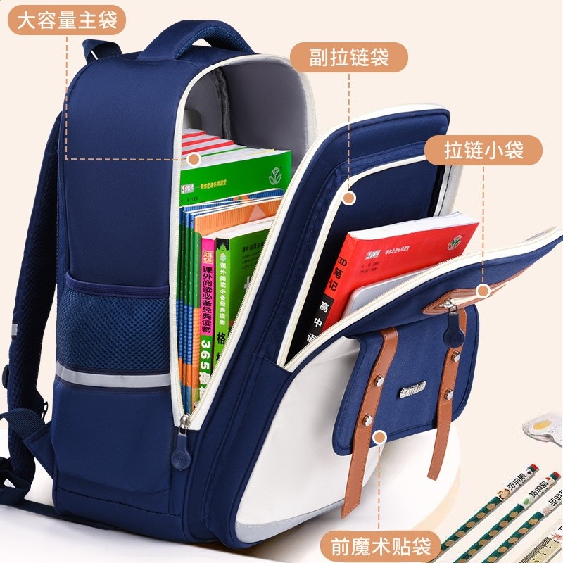雲朵小學生書包護脊3-6年級男女孩庫洛米兒童雙肩包卡皮巴拉揹包-細節圖4