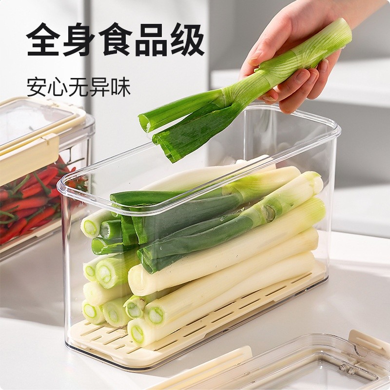 小蔥香菜保鮮盒冰箱收納盒食品級蔥薑蒜掛麵條蔬菜整理儲物用神器-細節圖2
