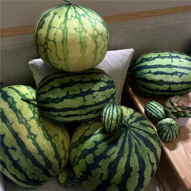模擬水果大西瓜抱枕毛絨玩具夏天玩偶公仔布娃娃兒童生日禮物女-細節圖2