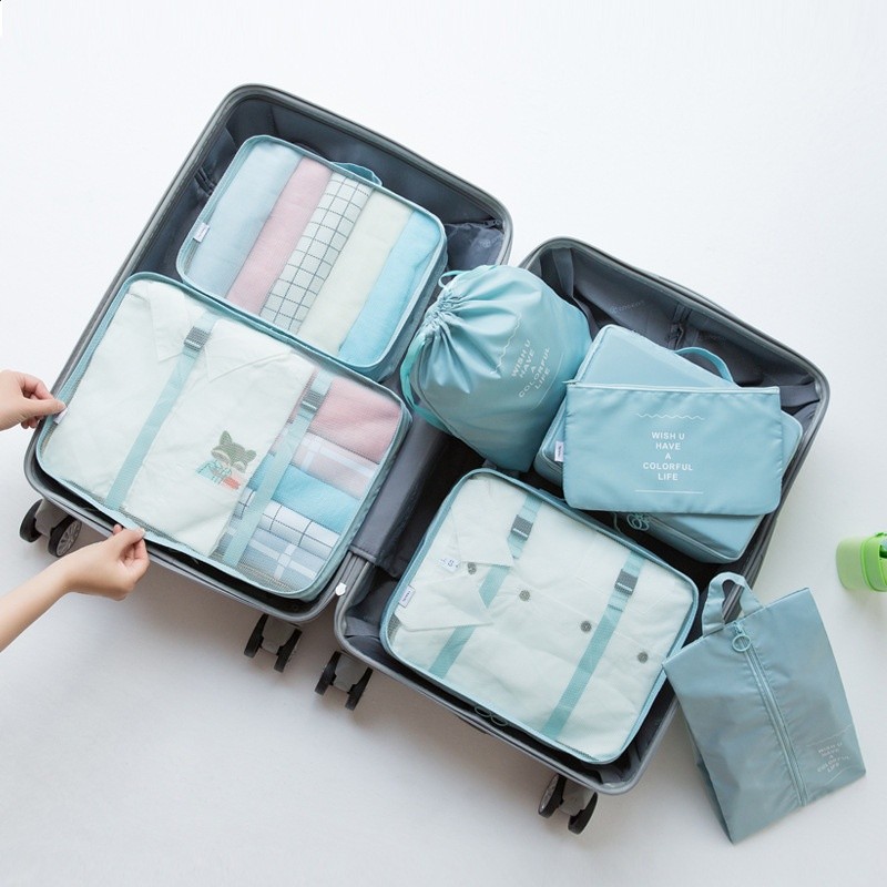 定製旅行收納袋七件套裝數碼洗漱化妝品分裝收納包衣服鞋子旅行袋-細節圖2