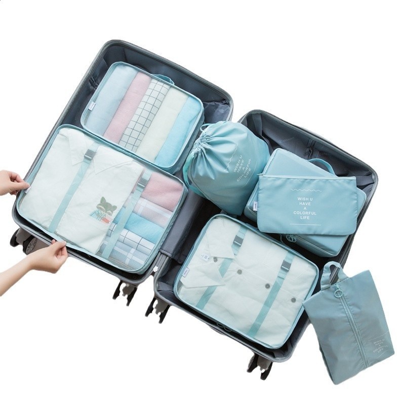 定製旅行收納袋七件套裝數碼洗漱化妝品分裝收納包衣服鞋子旅行袋-細節圖5