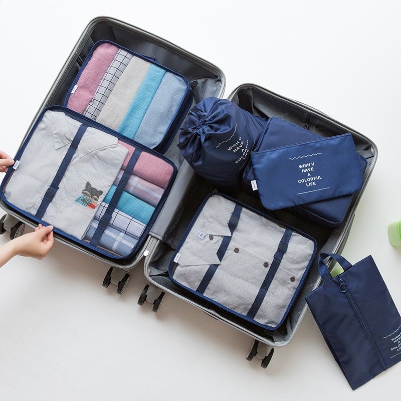 定製旅行收納袋七件套裝數碼洗漱化妝品分裝收納包衣服鞋子旅行袋-規格圖5