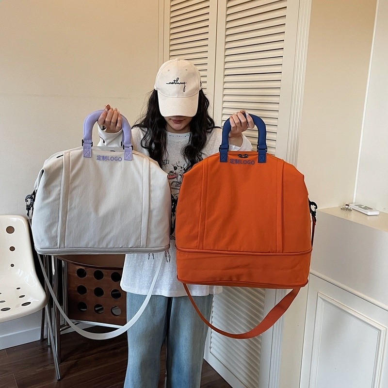 大容量外出輕便旅行包手提斜挎包瑜伽健身包便攜可擴充套件收納行李包-細節圖2