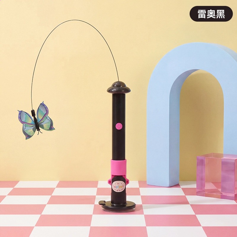 跨境寵物貓咪電動旋轉蝴蝶逗貓棒蝴蝶吸盤充電模擬自動逗貓咪玩具-規格圖5