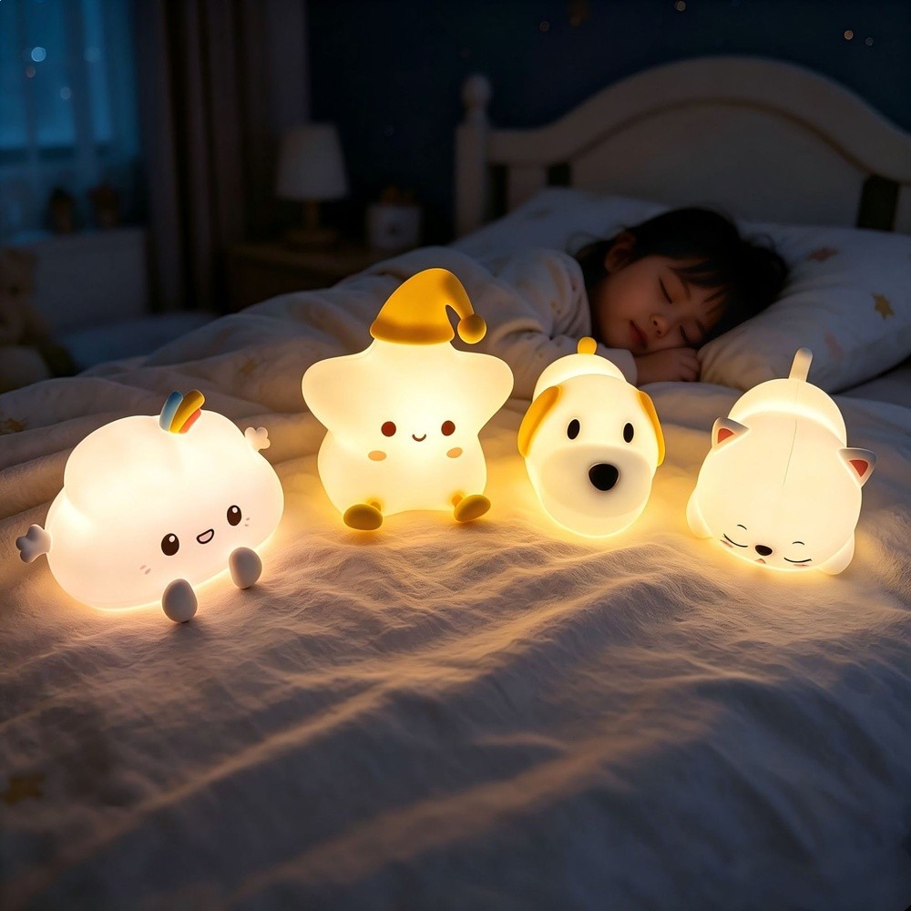 卡通鴨子感應矽膠夜燈 親膚軟膠兒童睡眠燈閨蜜情侶禮物工廠直供-細節圖3