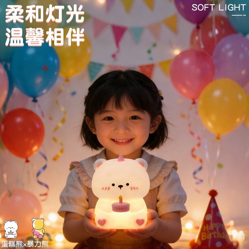 卡通鴨子感應矽膠夜燈 親膚軟膠兒童睡眠燈閨蜜情侶禮物工廠直供-規格圖5