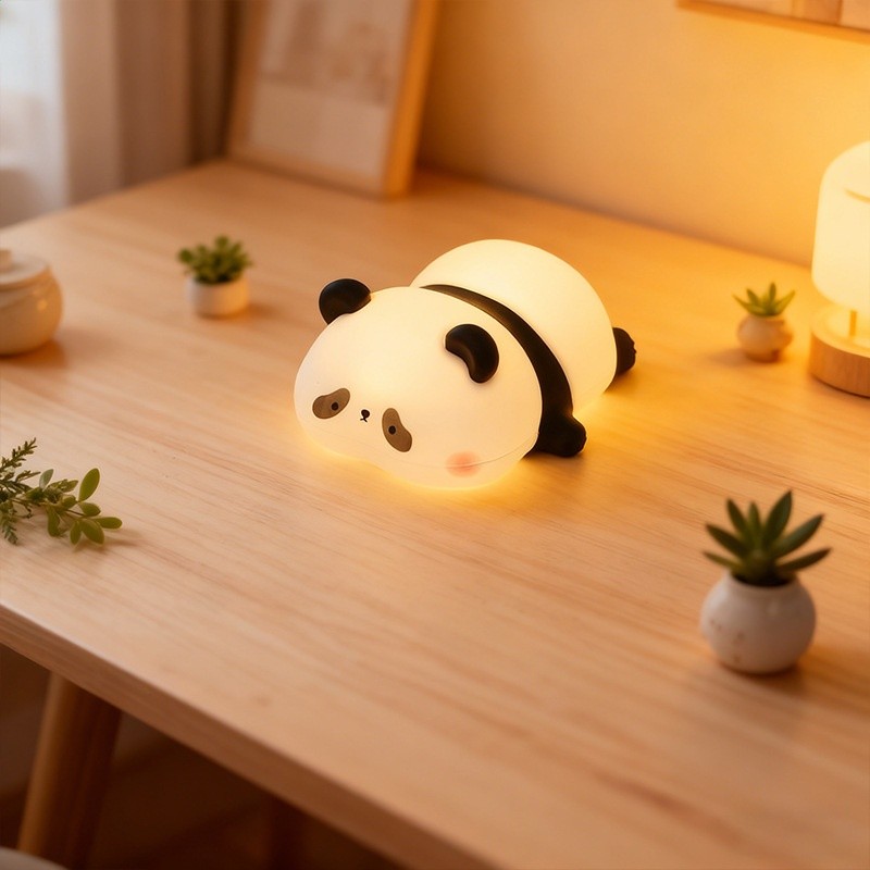卡通鴨子感應矽膠夜燈 親膚軟膠兒童睡眠燈閨蜜情侶禮物工廠直供-規格圖5