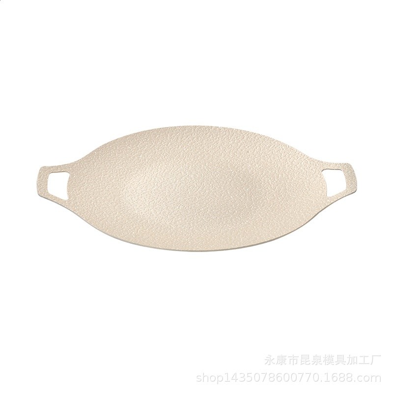 戶外露營明火電磁爐烤肉盤麥飯石燒烤盤圓形烤肉鍋卡式爐烤盤-細節圖5