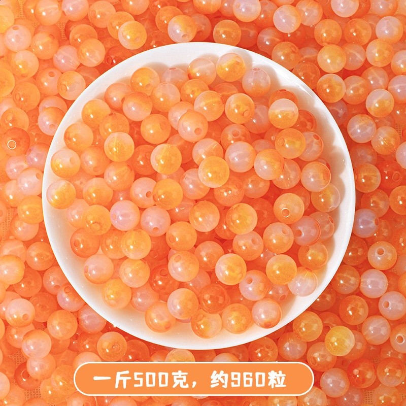 夏季夢幻果凍雙拼玻璃圓珠散珠 益智DIY手工手鍊琉璃串珠飾品材料-規格圖5